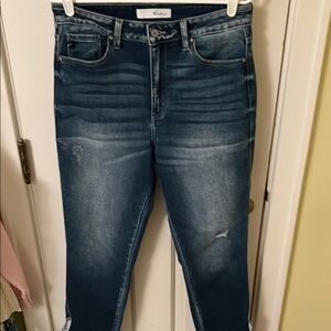 KanCan Dark Blue Women's Distressed Jeans